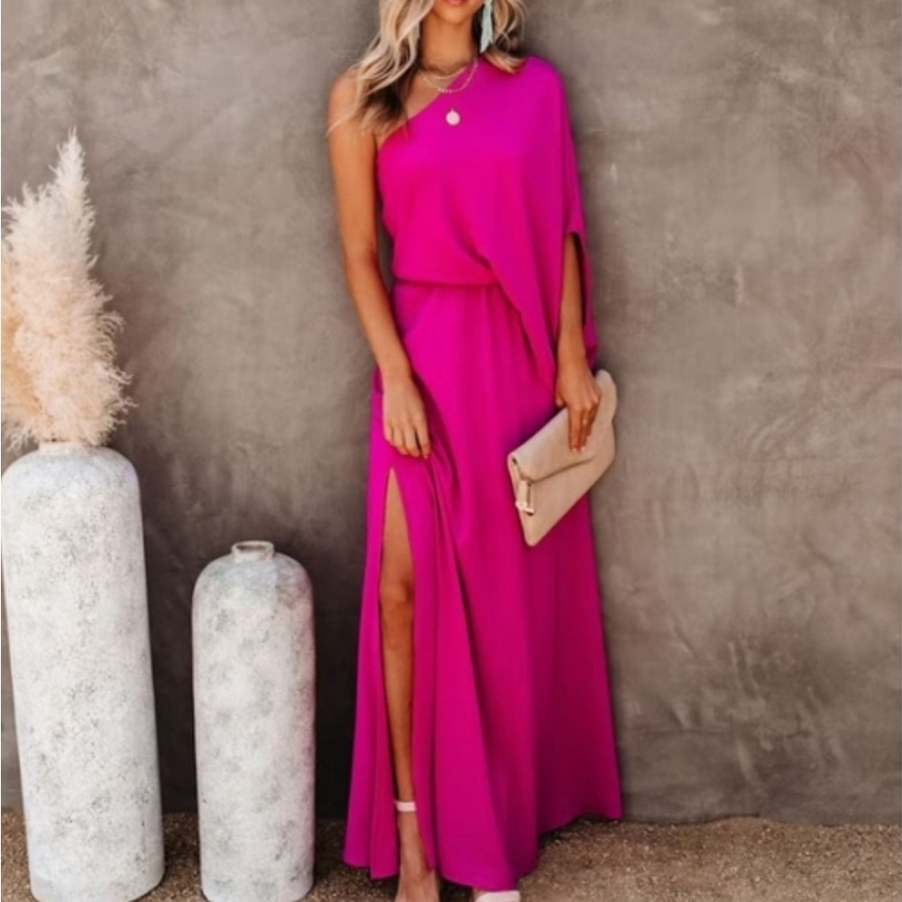 One Shoulder Maxi Dress